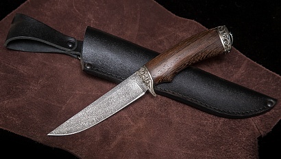 Фото ножа Лиса-2 из стали ХВ5 — 195, сталь хв5, литье мельхиор, венге